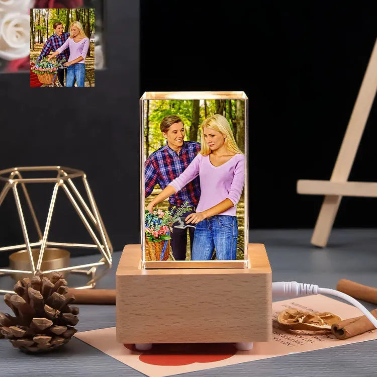 Creative Square Crystal Engraved Color Printed Photo Gift Ornaments - Bellarte Enchanté Creative Square Crystal Engraved Color Printed Photo Gift Ornaments